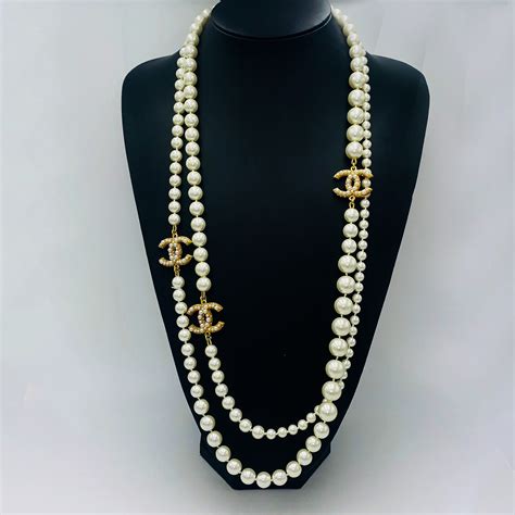 chanel long necklace cc|genuine Chanel necklace.